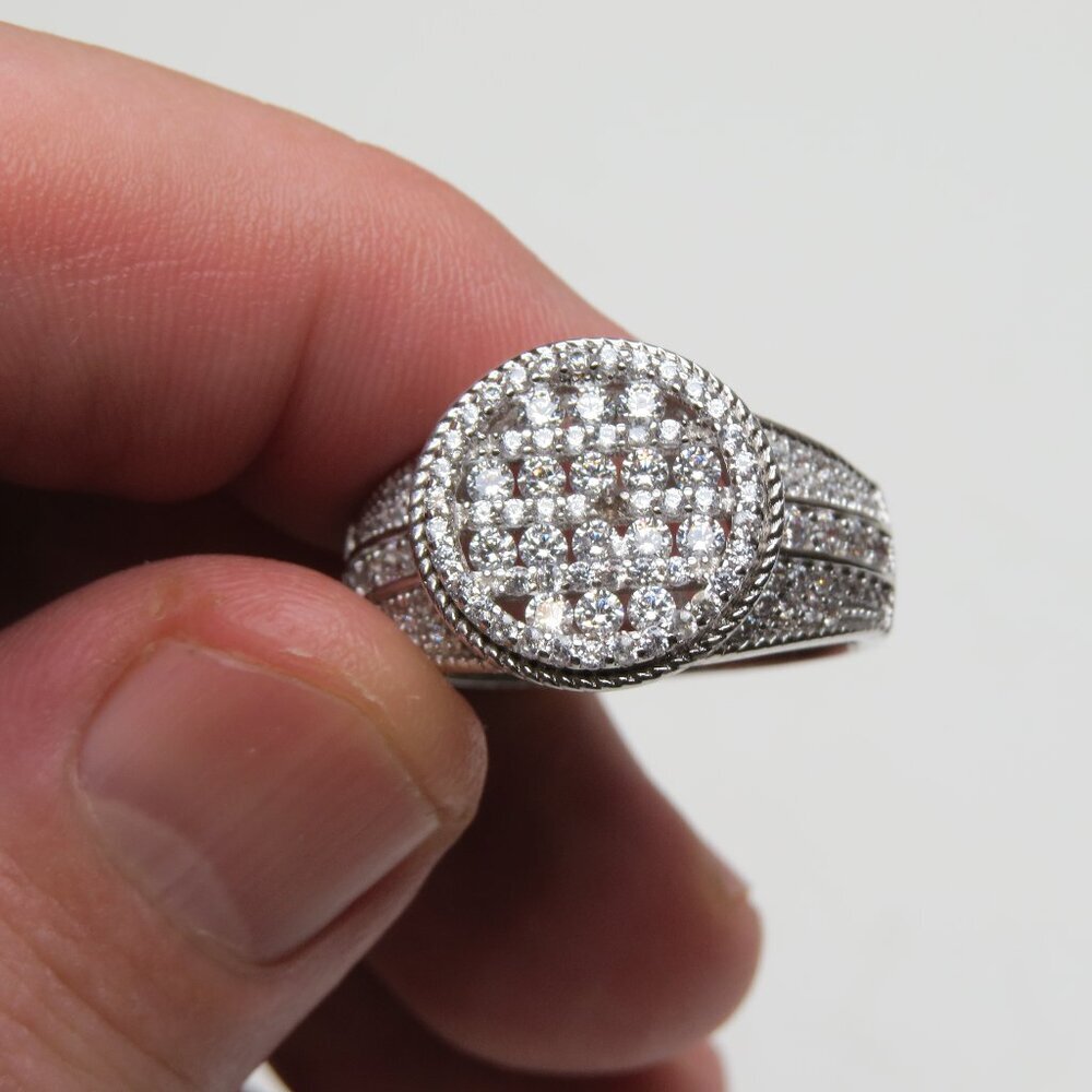 *925 Sterling Silver Diamond Men's Ring